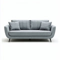 Grijs stoffen bank met kussens 200 x 90 x 85 cm voor woonkamer gebruik