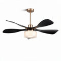 Plafondventilator met verlichting en vijf zwarte bladen 60 x 60 x 30cm