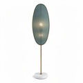 Vloerlamp met marmeren basis en glazen lampenkap in groen 15 x 15 x 150cm