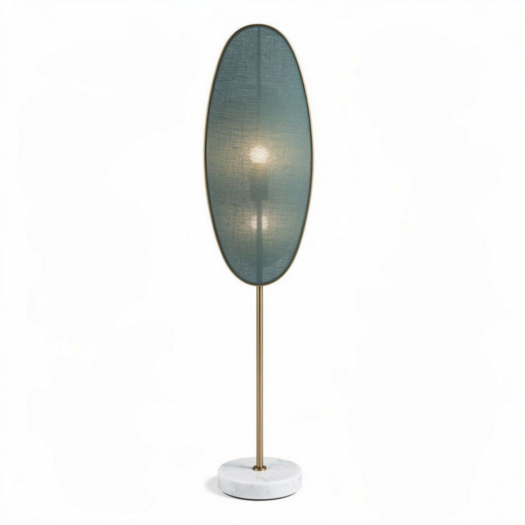 Vloerlamp met marmeren basis en glazen lampenkap in groen 15 x 15 x 150cm