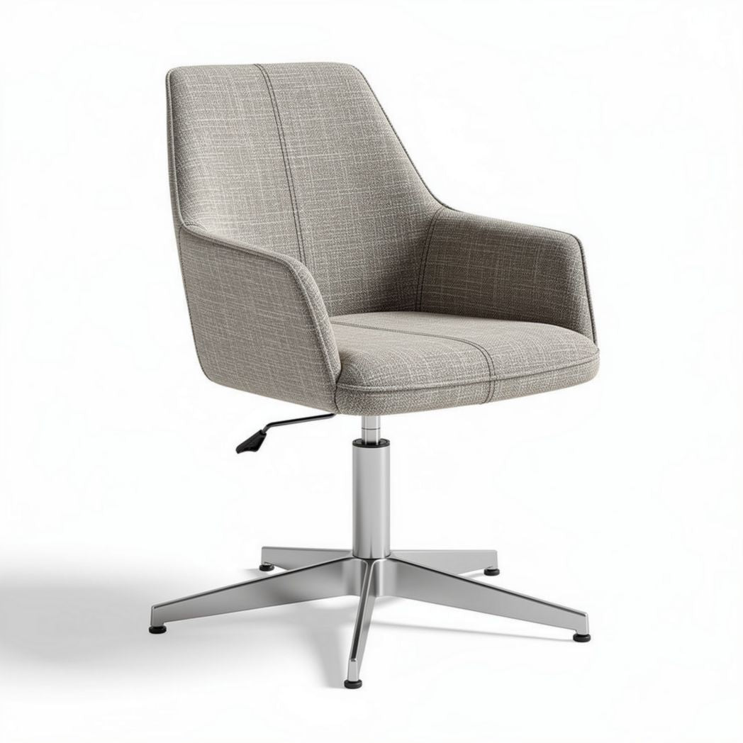 Bureau stoel in grijs stof met metalen kruisvoet 40 x 55 x 85cm